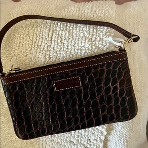 Dooney & Bourke wristlet wallet leather brown